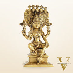 Brass Sitting Lord Vishnu with Sheshanaag Idol - 9.25 Inch