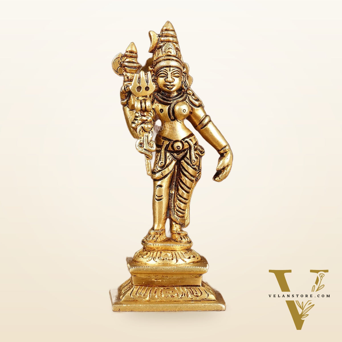 Brass Small Ardhanarishwara Shiv Shakti Idol | Height: 5 inch
