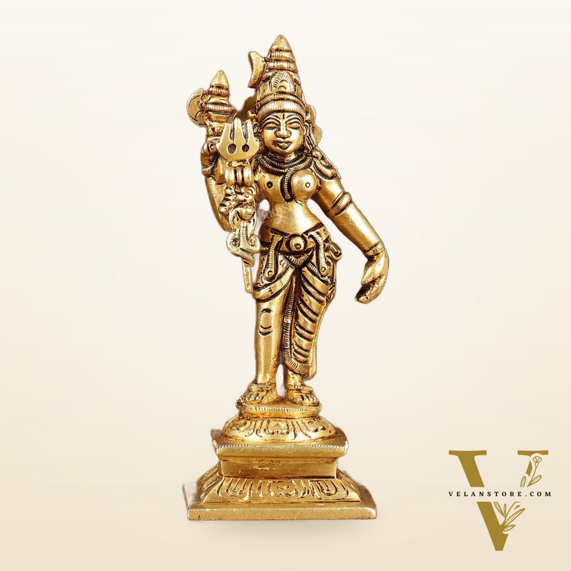Brass Small Ardhanarishwara Shiv Shakti Idol | Height: 5 inch