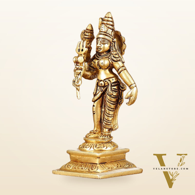 Brass Small Ardhanarishwara Shiv Shakti Idol | Height: 5 inch