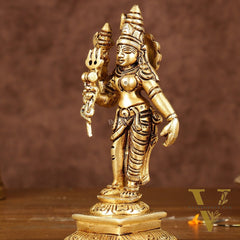 Brass Small Ardhanarishwara Shiv Shakti Idol | Height: 5 inch