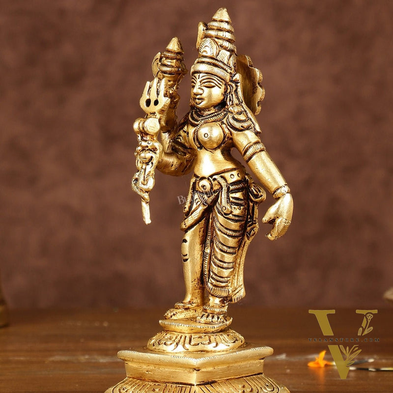 Brass Small Ardhanarishwara Shiv Shakti Idol | Height: 5 inch