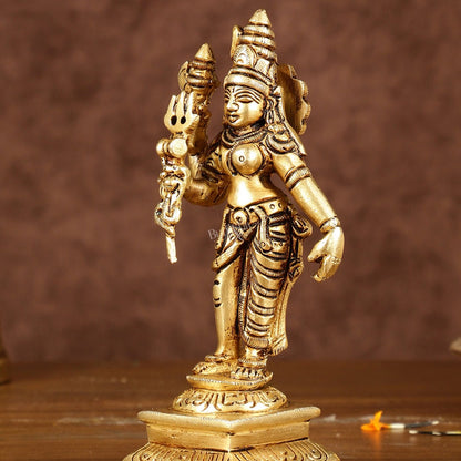 Brass Small Ardhanarishwara Shiv Shakti Idol | Height: 5 inch