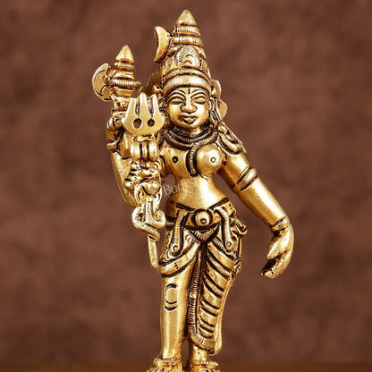 Brass Small Ardhanarishwara Shiv Shakti Idol | Height: 5 inch