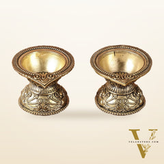 Brass Small Diyas for Home Temple Pair | 1.5 Inch Height