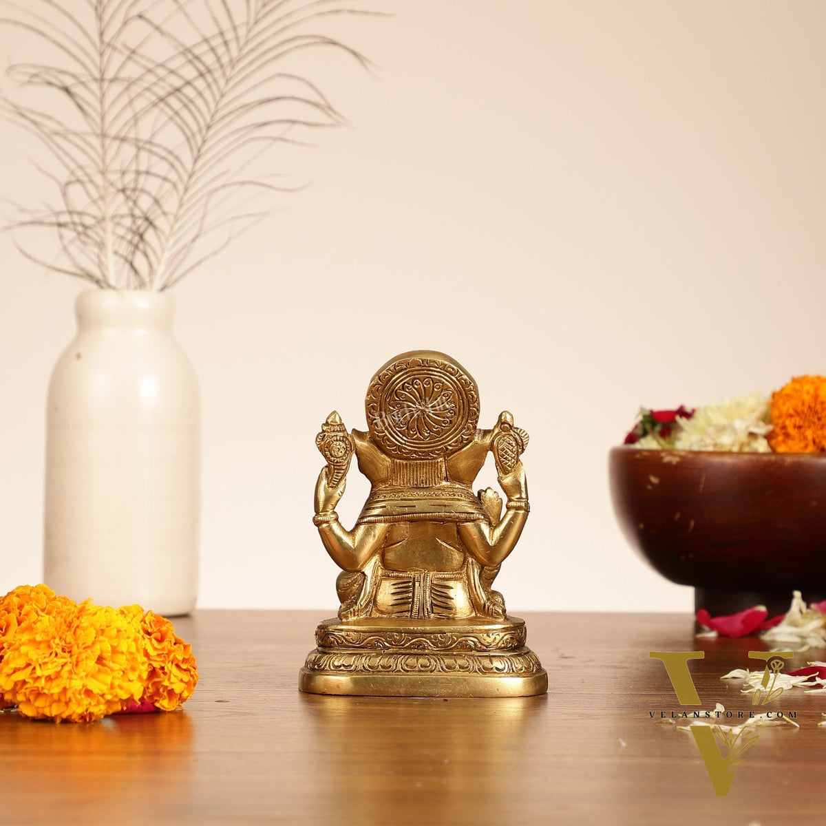 Brass Small Ganesha Idol - 4.5 Inch
