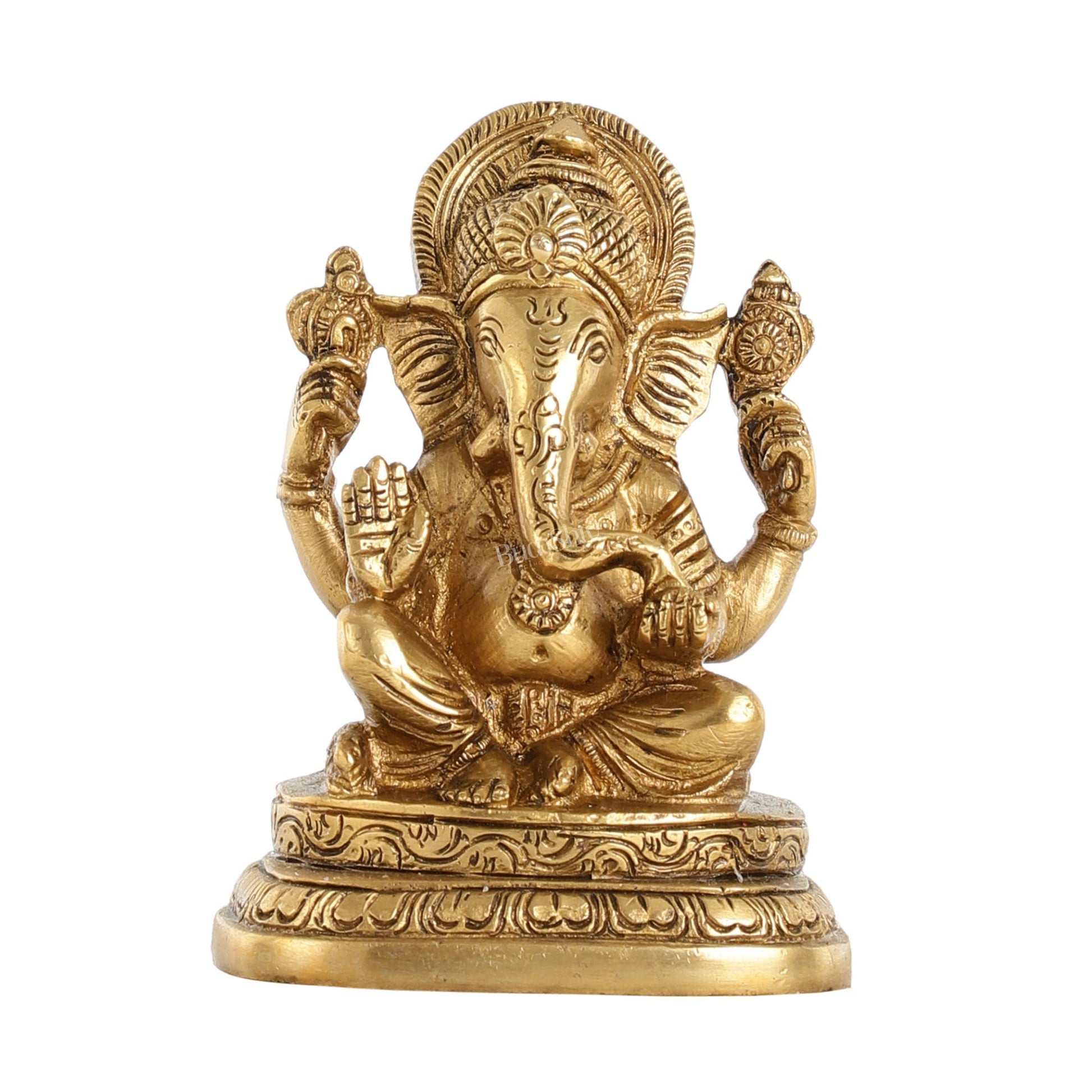 Brass Small Ganesha Idol - 4.5 Inch