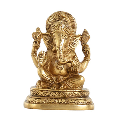 Brass Small Ganesha Idol - 4.5 Inch