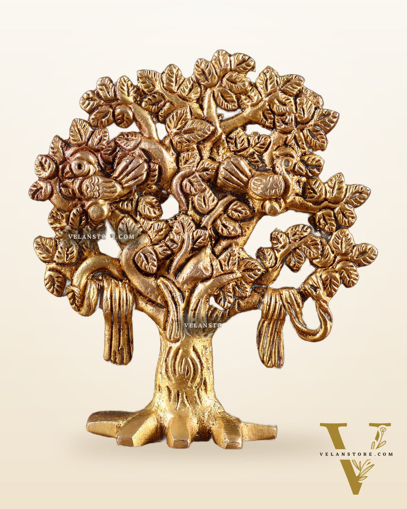 Brass Small Kalpavriksha Tree Miniature Showpiece 4 inch