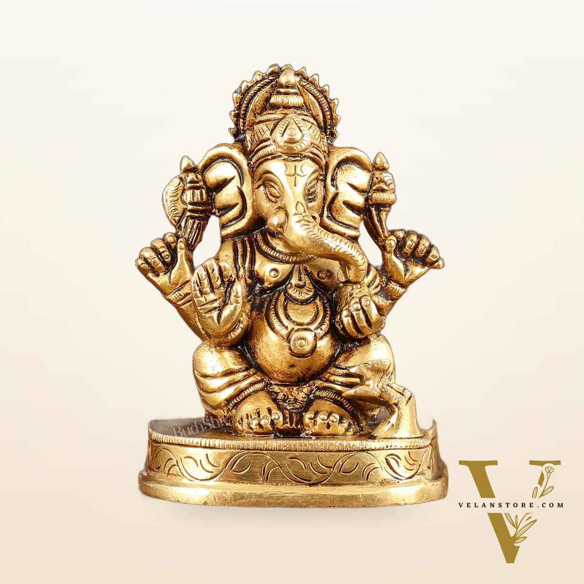 Brass Small Lord Ganesha Superfine Idol - 3" Height