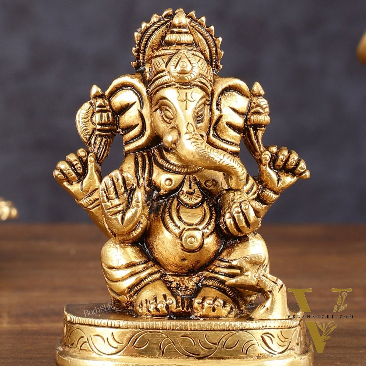 Brass Small Lord Ganesha Superfine Idol - 3" Height