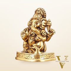 Brass Small Lord Ganesha Superfine Idol - 3" Height