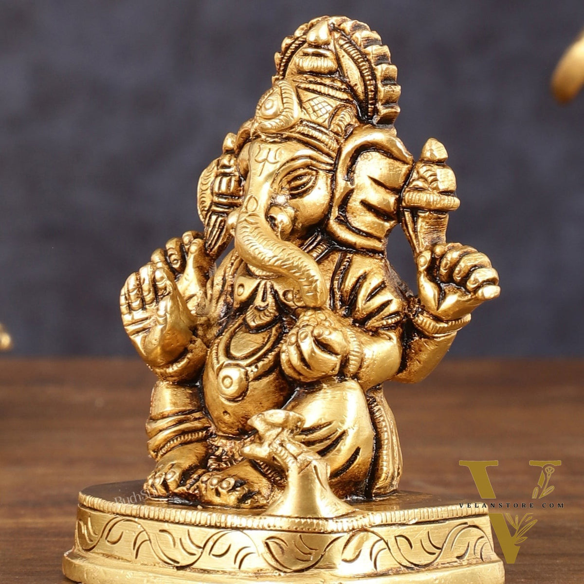 Brass Small Lord Ganesha Superfine Idol - 3" Height