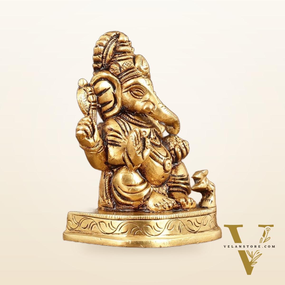 Brass Small Lord Ganesha Superfine Idol - 3" Height
