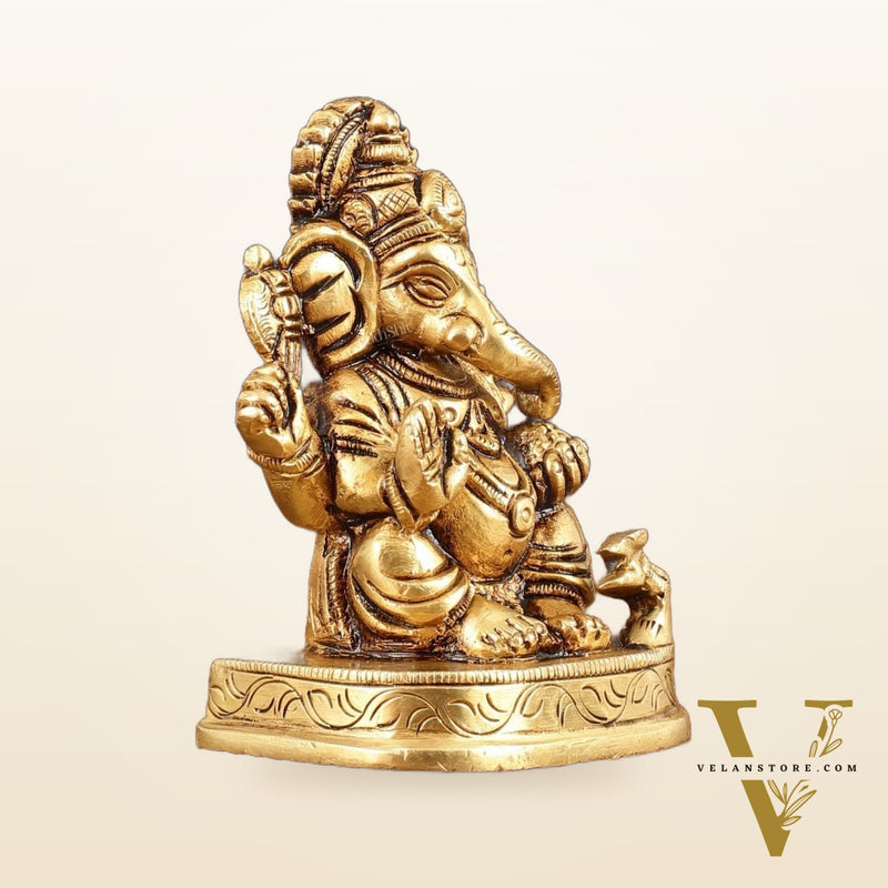 Brass Small Lord Ganesha Superfine Idol - 3" Height