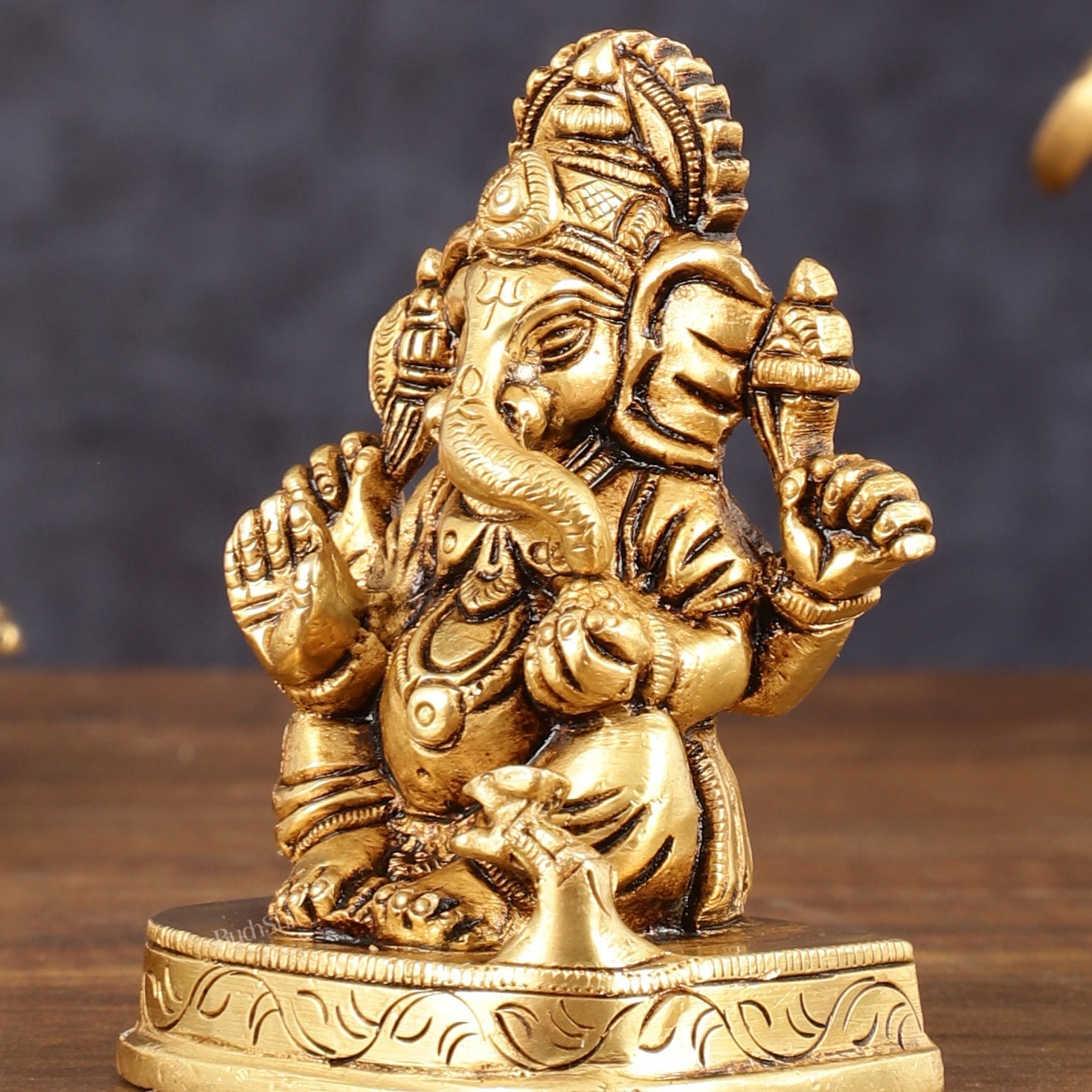 Brass Small Lord Ganesha Superfine Idol - 3" Height