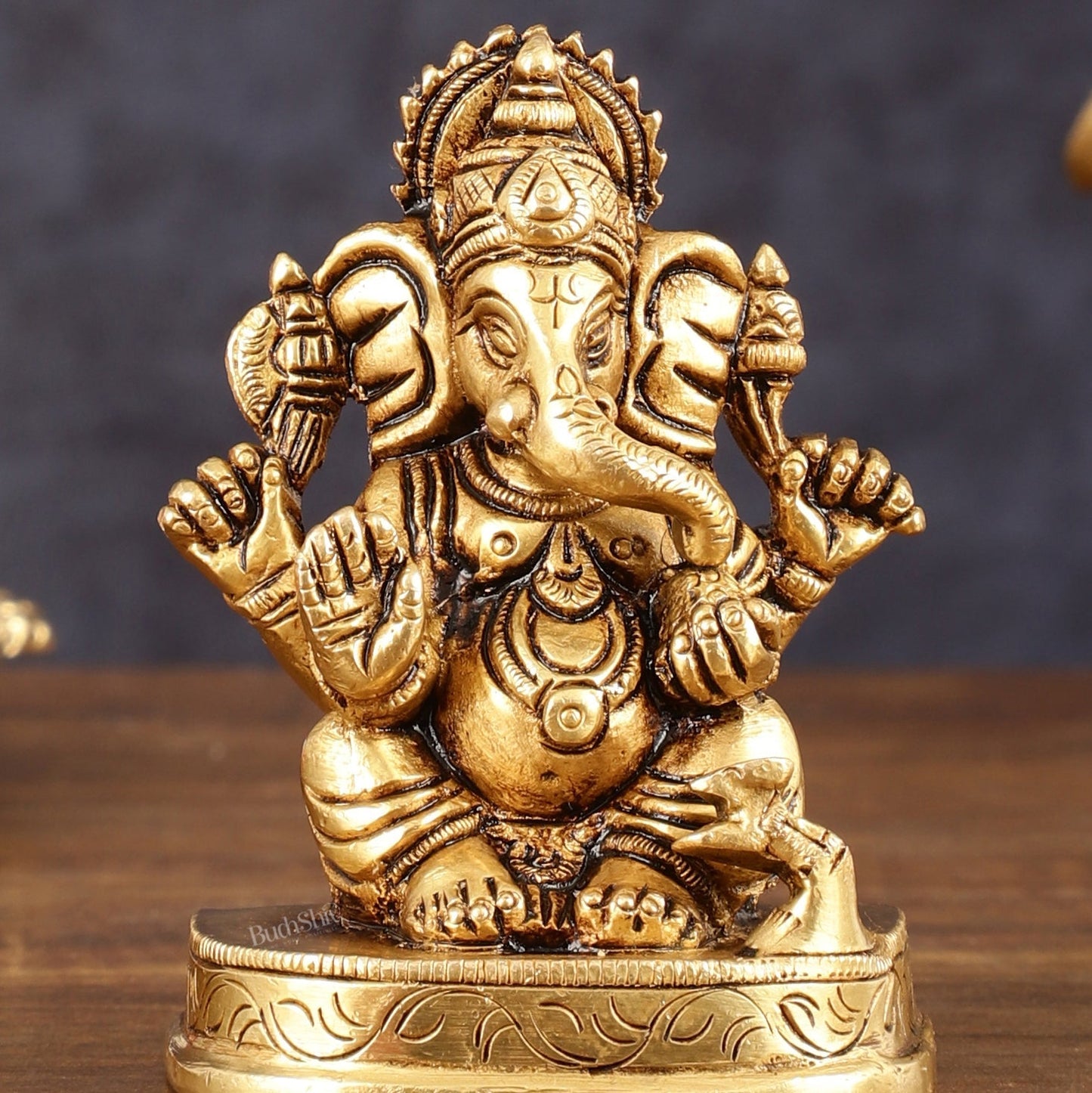 Brass Small Lord Ganesha Superfine Idol - 3" Height