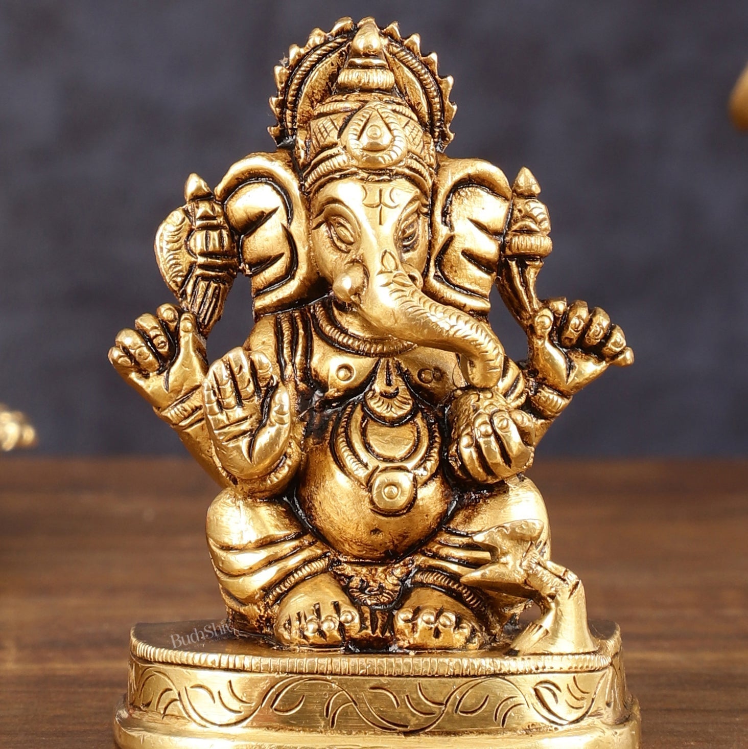Brass Small Lord Ganesha Superfine Idol - 3" Height