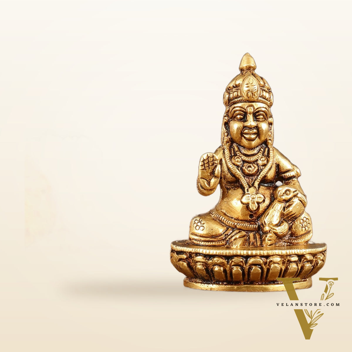 Brass Small Lord Kubera Idol - 3" Height