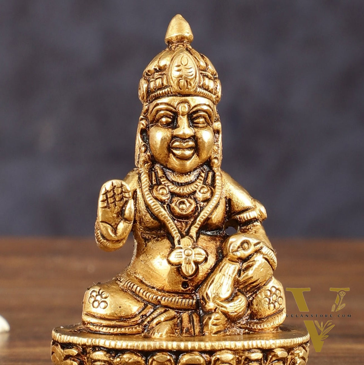 Brass Small Lord Kubera Idol - 3" Height