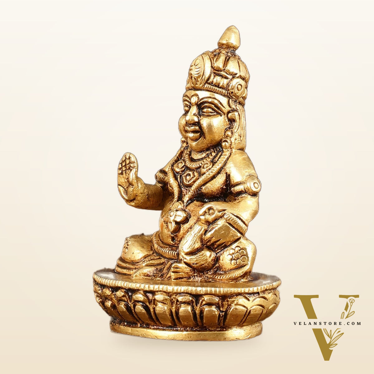 Brass Small Lord Kubera Idol - 3" Height