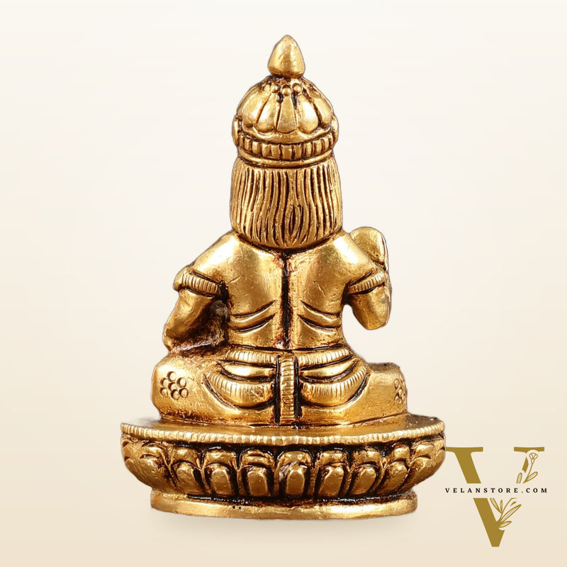 Brass Small Lord Kubera Idol - 3" Height