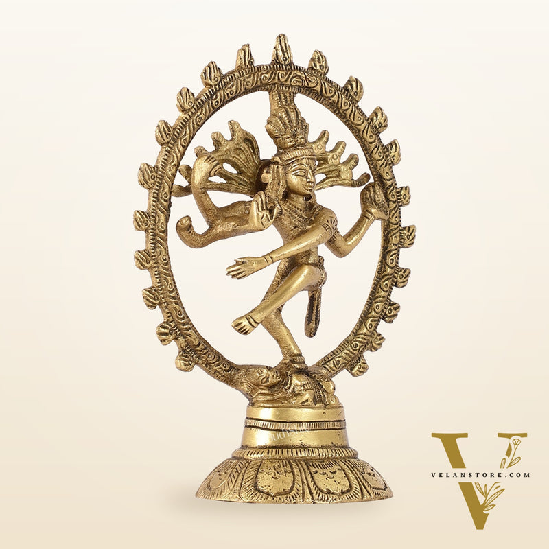 Brass Small Nataraja Statue 5 " antique