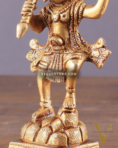 Brass Small Sanjeevani Mountain Hanuman Idol 4.5 inch