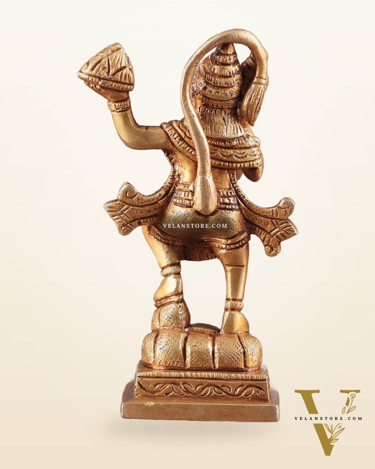Brass Small Sanjeevani Mountain Hanuman Idol 4.5 inch