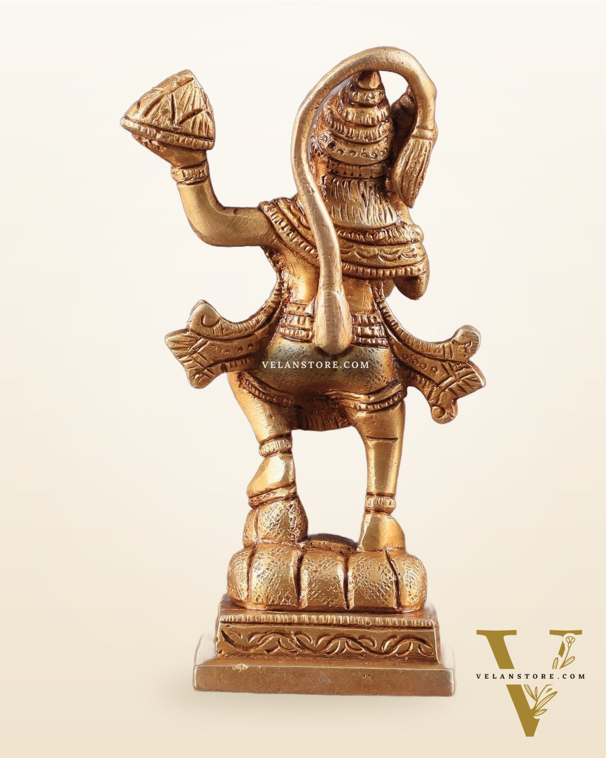 Brass Small Sanjeevani Mountain Hanuman Idol 4.5 inch
