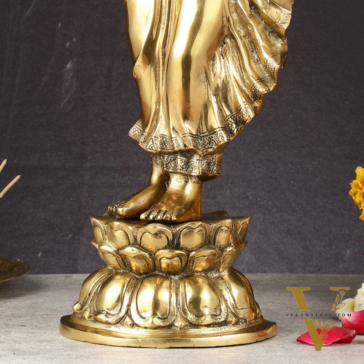 Brass Standing Buddha Statue | 21.5"