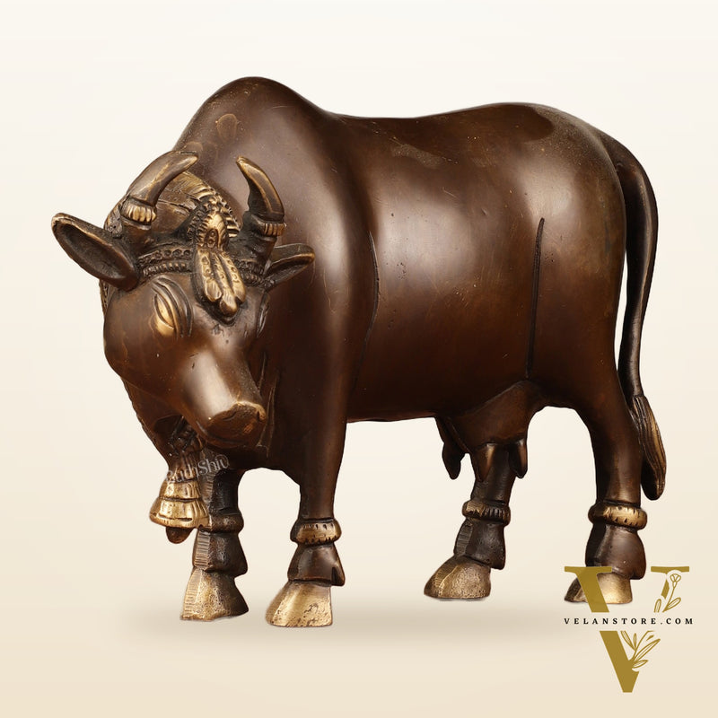 Brass Standing Cow Idol - 5.5 inch