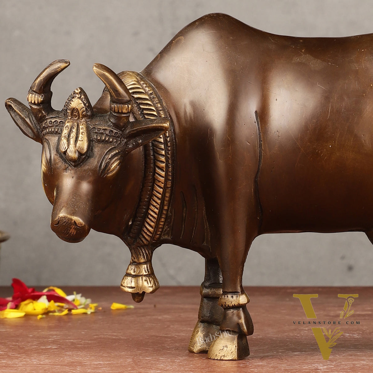 Brass Standing Cow Idol - 5.5 inch