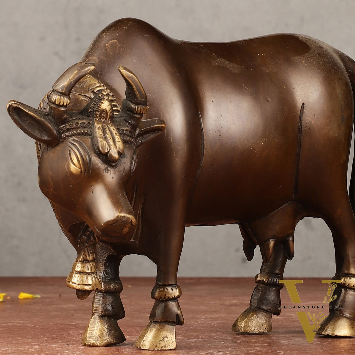 Brass Standing Cow Idol - 5.5 inch