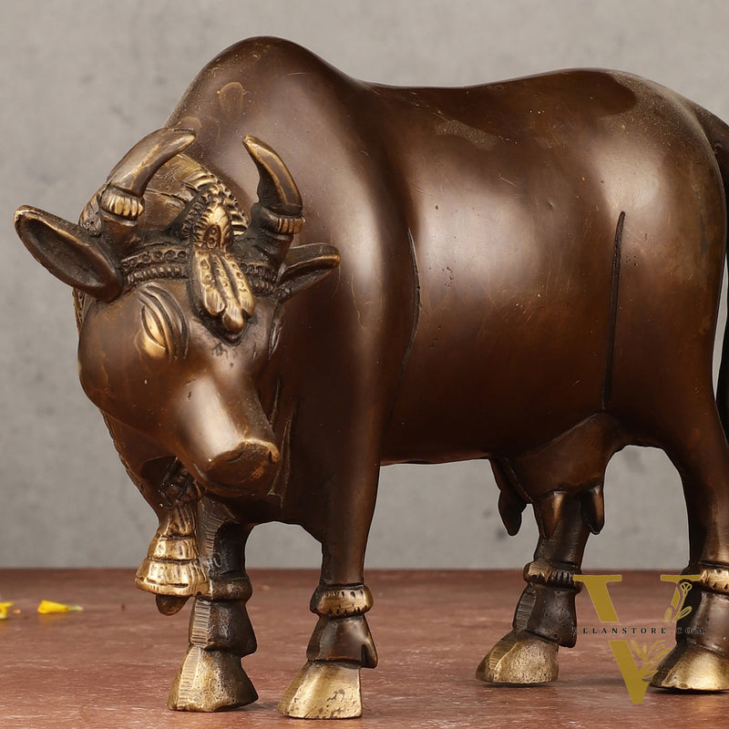 Brass Standing Cow Idol - 5.5 inch