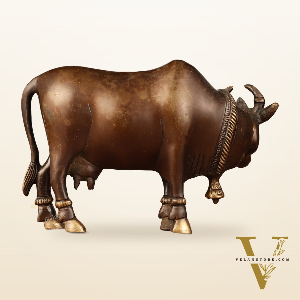 Brass Standing Cow Idol - 5.5 inch