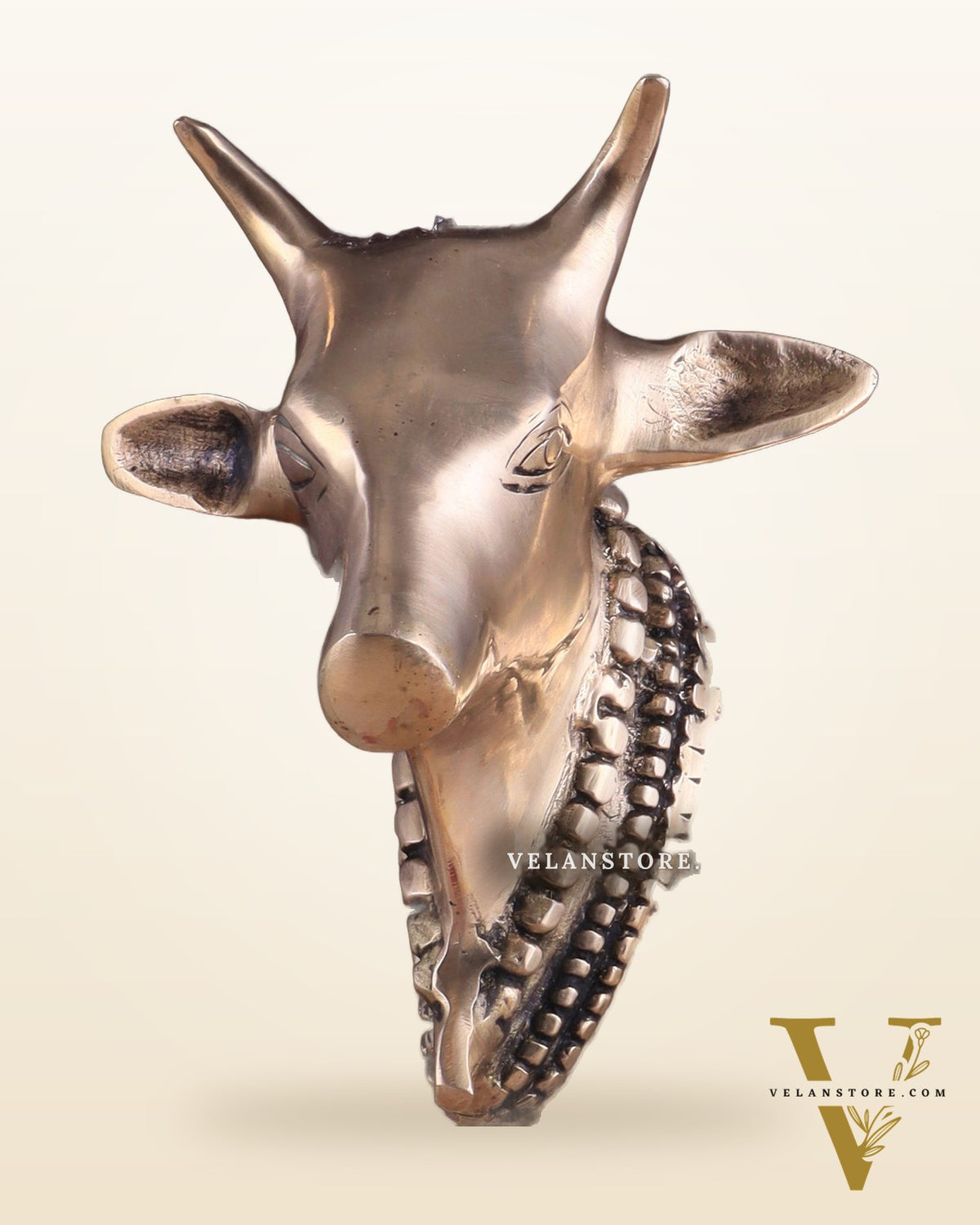 Brass Standing Cow Idol - Gomatha Statue glossy Finish | 13 inch