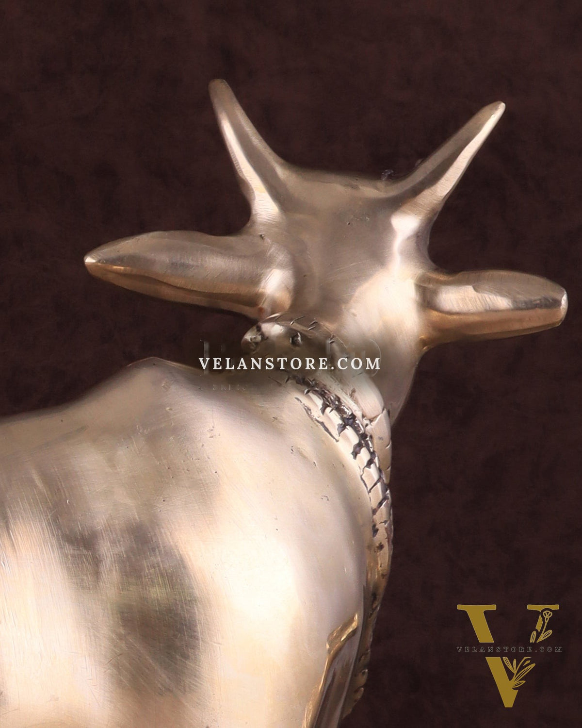 Brass Standing Cow Idol - Gomatha Statue glossy Finish | 13 inch