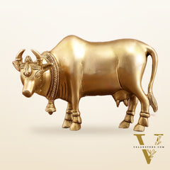 Brass Standing Cow Idol – Traditional Handcrafted Sculpture