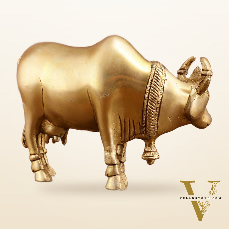 Brass Standing Cow Idol – Traditional Handcrafted Sculpture