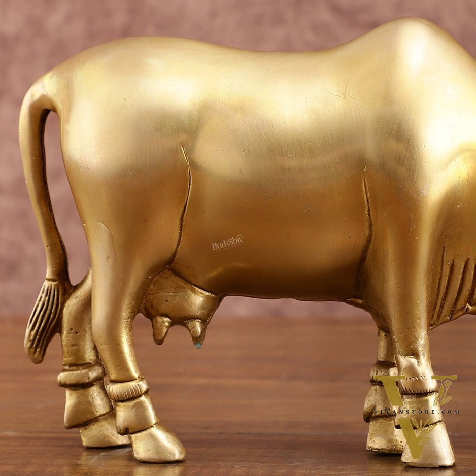 Brass Standing Cow Idol – Traditional Handcrafted Sculpture
