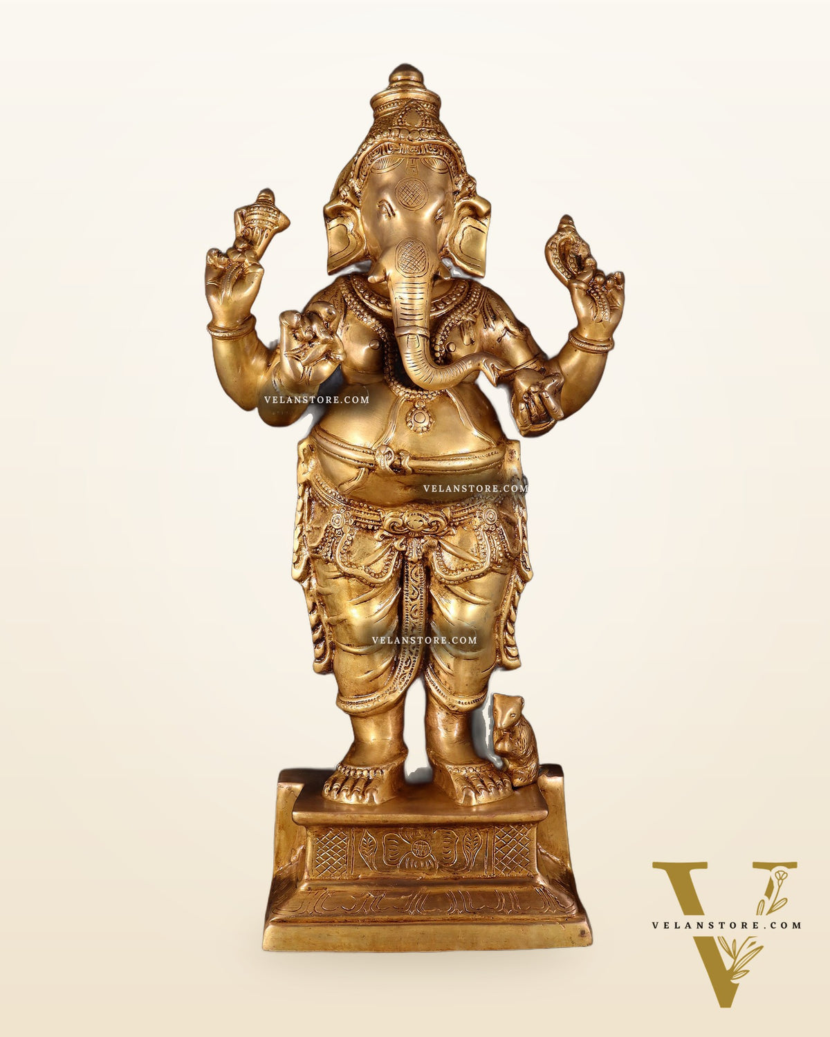 Brass Standing Ganesha Darshana Murthy – 27 Inch
