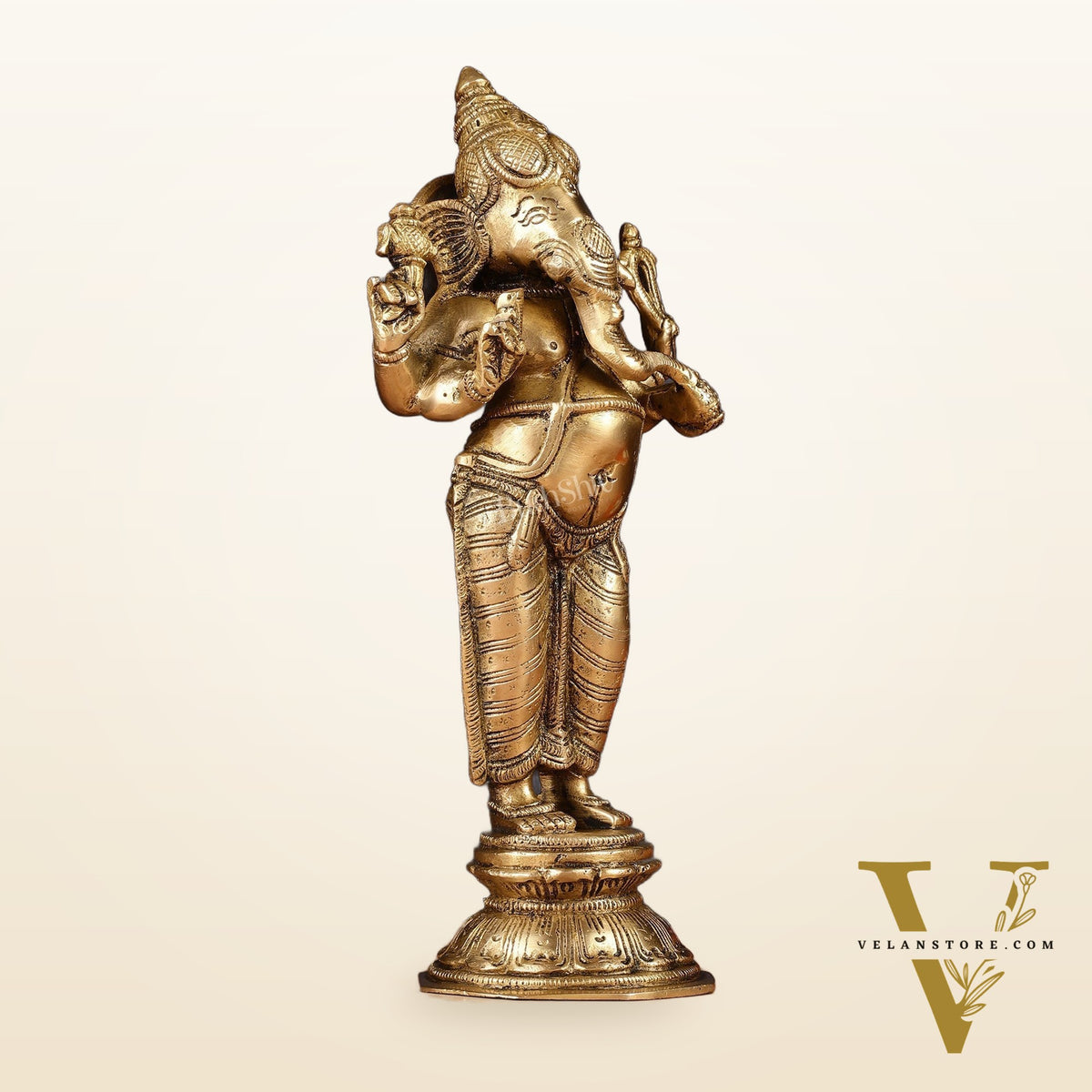 Brass Standing Ganesha Idol 10"