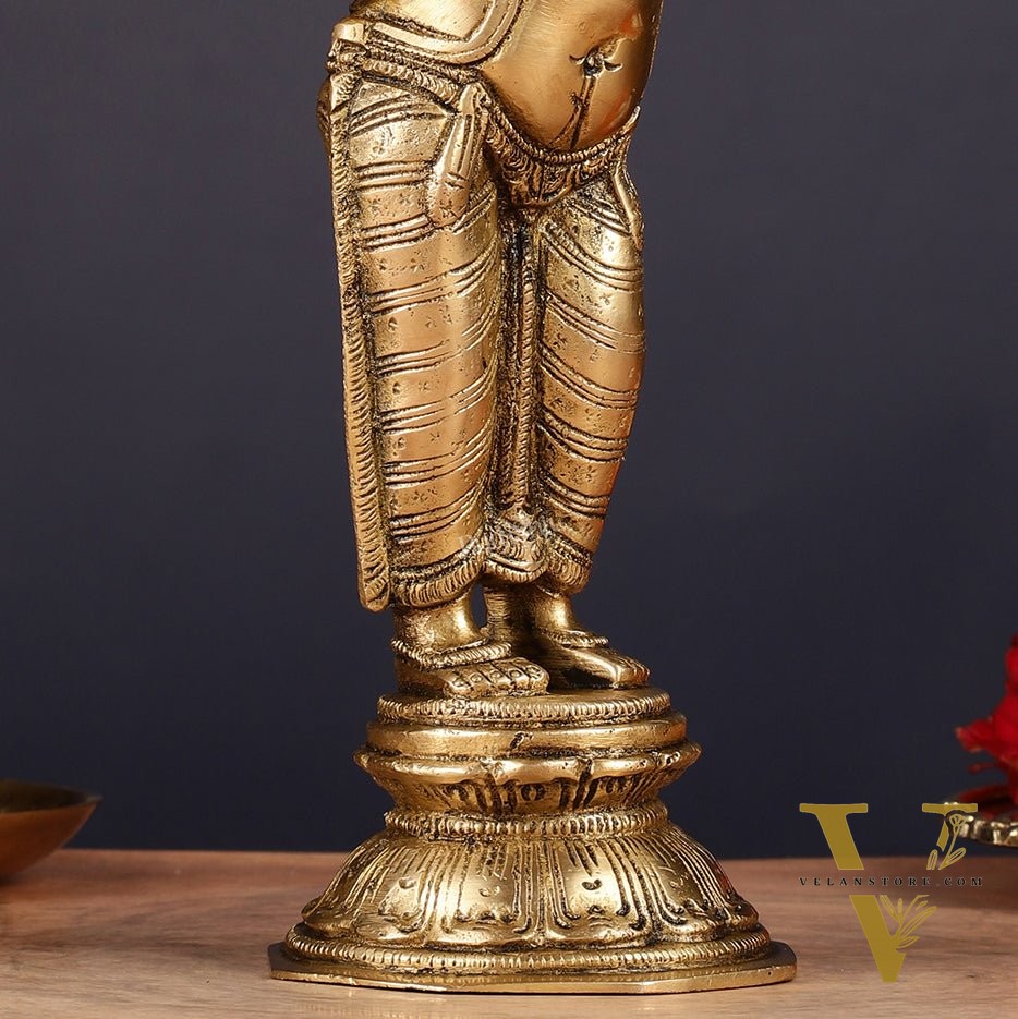 Brass Standing Ganesha Idol 10"