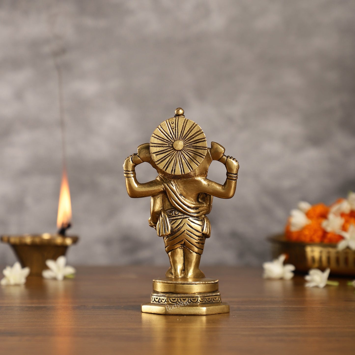 Brass Standing Ganesha Idol | Height 6.5 inch