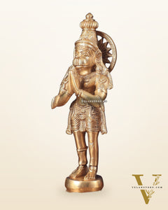 Brass Standing Hanuman and Garuda Idol Pair 12"