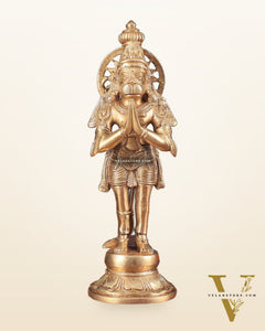 Brass Standing Hanuman Idol anjali namaskar mudra 12 inch