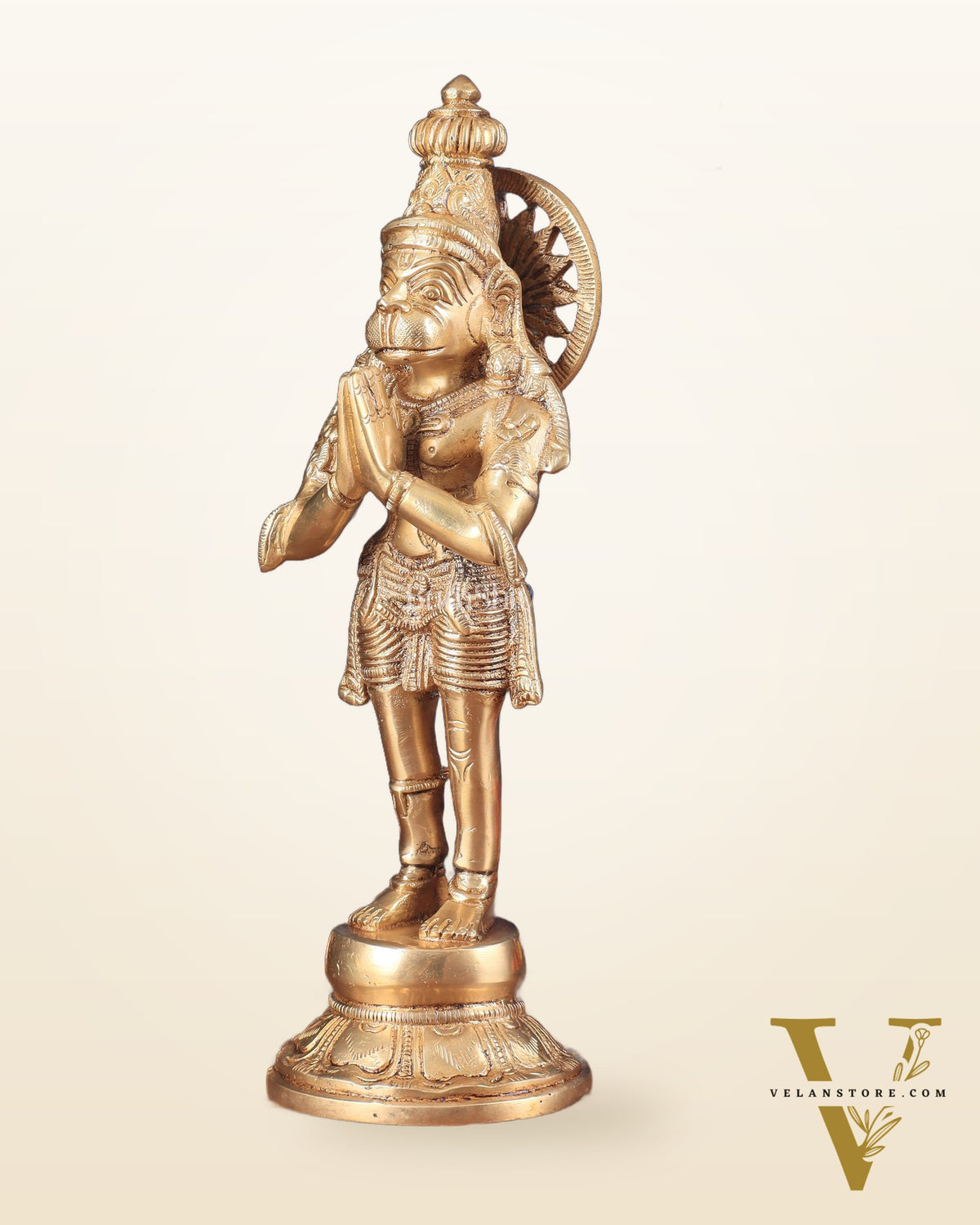 Brass Standing Hanuman Idol anjali namaskar mudra 12 inch