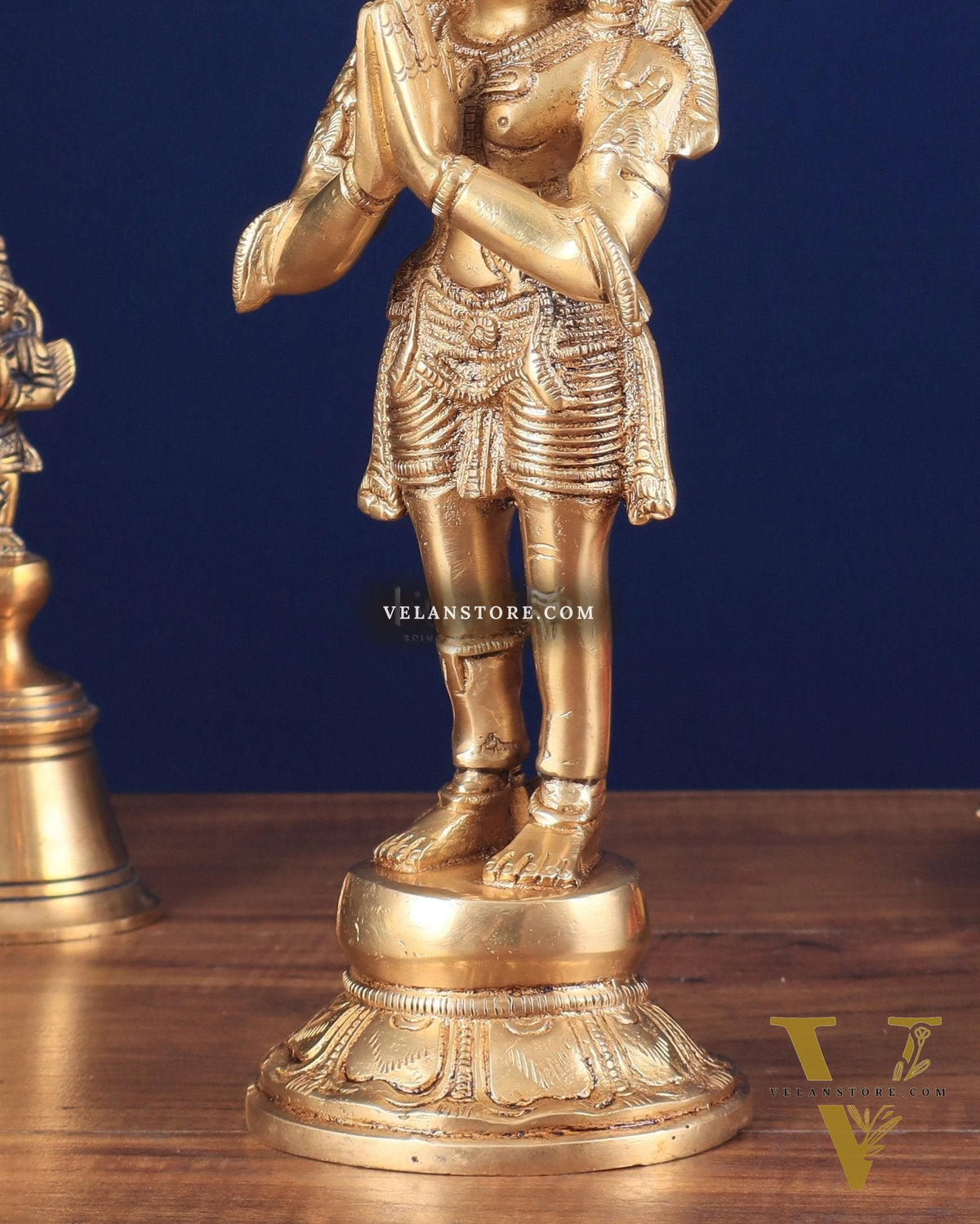 Brass Standing Hanuman Idol anjali namaskar mudra 12 inch