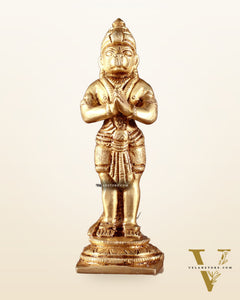 Brass Standing Hanuman Ji in Anjali Mudra – Small 4.7"